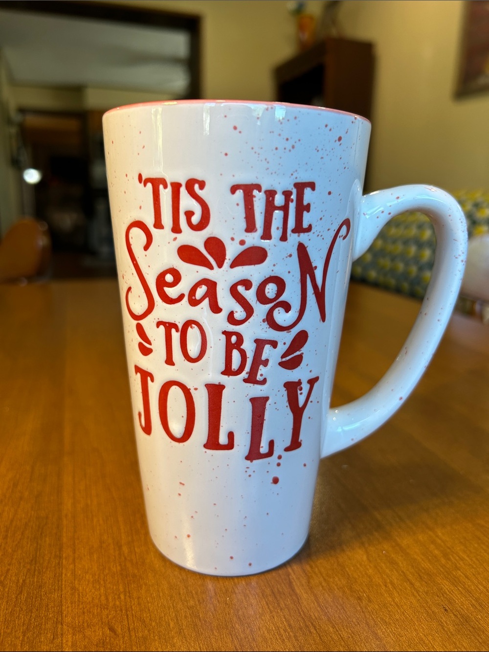 White and Red 'Tis The Season To Be Jolly Holiday Mug